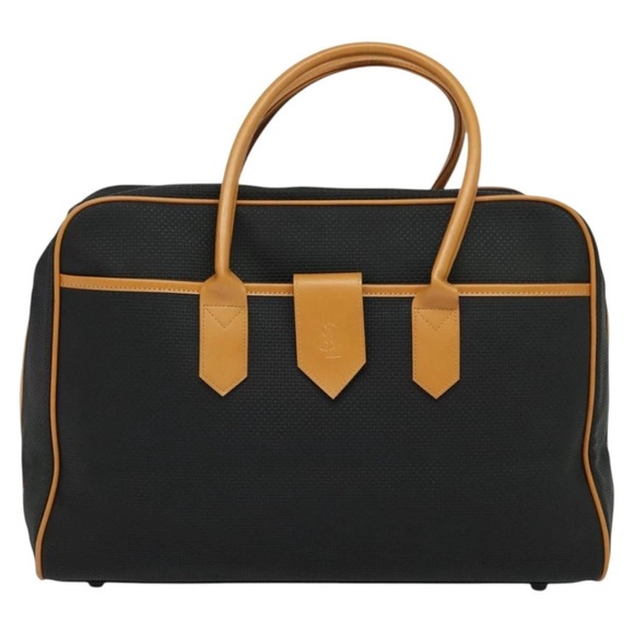 Yves Saint Laurent Elegant Black and Tan Travel Bag - Picture 2 of 12